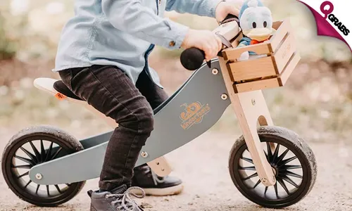 Kinderfeets TinyTot 2-in-1 Wooden Balance Bike & Tricycle!